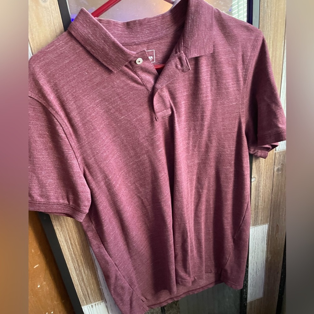 Sonoma flexware medium burgundy, teen/men short sleeve casual shirt